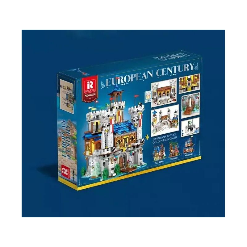 REOBRIX 66006 non  LÂU ĐÀI SƯ TỬ VÀNG bộ đồ chơi xếp lắp ráp ghép mô hình Medieval Castle GOLDEN LION CASTLE Chiến Tranh Trung Cổ 2722 khối