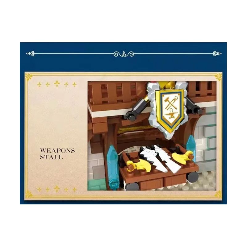 REOBRIX 66005 non  CỬA HÀNG THỢ RÈN THỜI TRUNG CỔ bộ đồ chơi xếp lắp ráp ghép mô hình Medieval Castle MEDIEVAL BLACKSMITH Chiến Tranh Trung Cổ 2366 khối