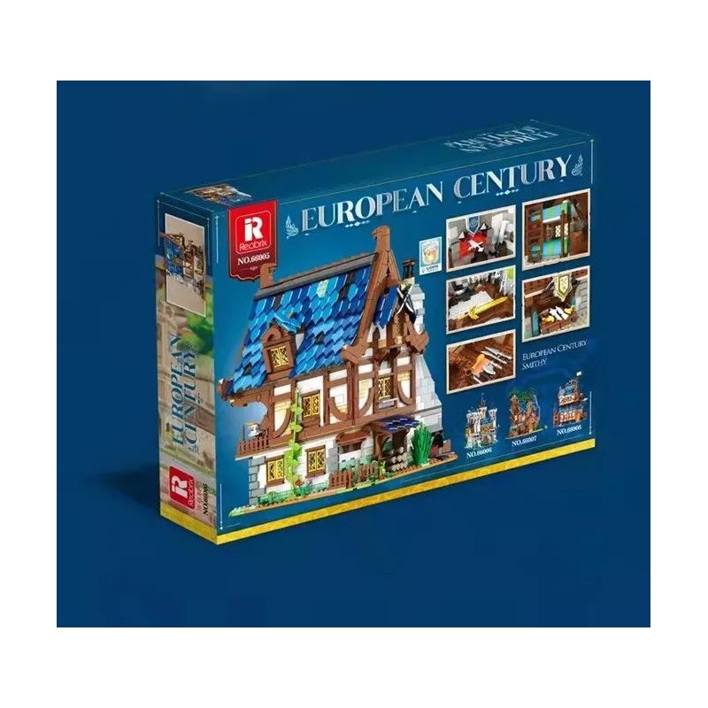 REOBRIX 66005 non  CỬA HÀNG THỢ RÈN THỜI TRUNG CỔ bộ đồ chơi xếp lắp ráp ghép mô hình Medieval Castle MEDIEVAL BLACKSMITH Chiến Tranh Trung Cổ 2366 khối