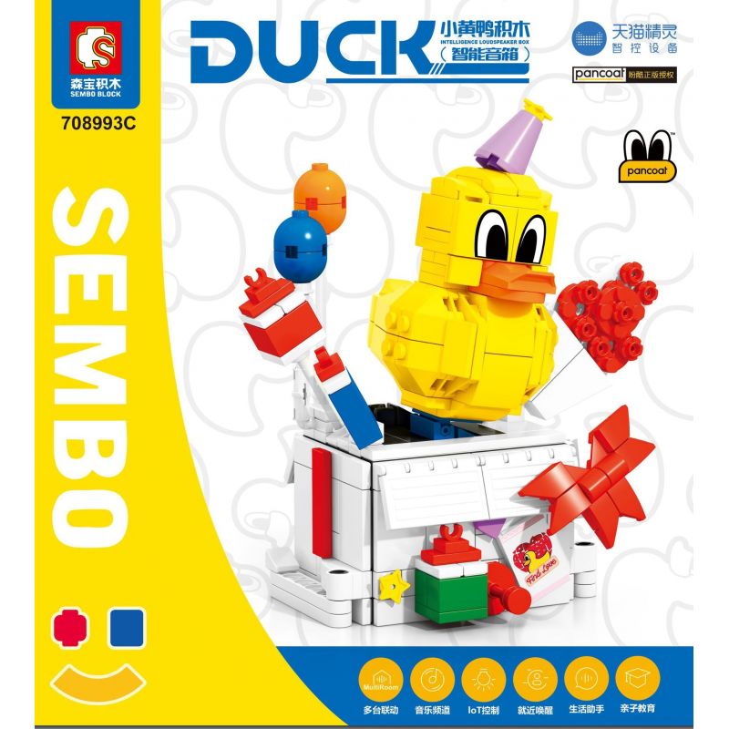 SEMBO 708993C non  UY TÍN NHỎ VỊT VÀNG LOA THÔNG MINH QUÀ TẶNG bộ đồ chơi xếp lắp ráp ghép mô hình PANCOAT GIFT DUCK 289 khối