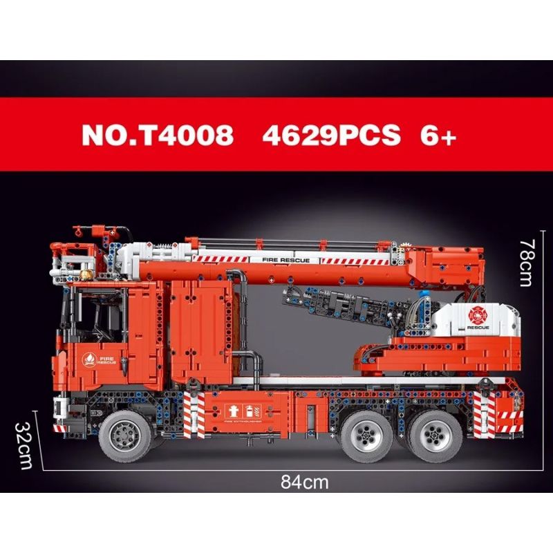 TA GAOLE T4008 4008 non  XE PHUN NƯỚC 1:10 tỷ lệ 1:10 bộ đồ chơi xếp lắp ráp ghép mô hình  FIRE ENGINEERING Kỹ Thuật Công Nghệ Cao Mô Hình Phương Tiện 4629 khối