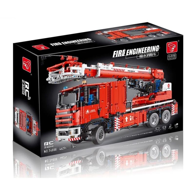 TA GAOLE T4008 4008 non  XE PHUN NƯỚC 1:10 tỷ lệ 1:10 bộ đồ chơi xếp lắp ráp ghép mô hình  FIRE ENGINEERING Kỹ Thuật Công Nghệ Cao Mô Hình Phương Tiện 4629 khối