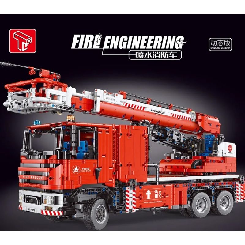 TA GAOLE T4008 4008 non  XE PHUN NƯỚC 1:10 tỷ lệ 1:10 bộ đồ chơi xếp lắp ráp ghép mô hình  FIRE ENGINEERING Kỹ Thuật Công Nghệ Cao Mô Hình Phương Tiện 4629 khối