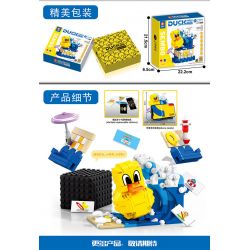 SEMBO 708992C non  UY TÍN VỊT NHỎ VÀNG LOA THÔNG MINH LƯỚT SÓNG bộ đồ chơi xếp lắp ráp ghép mô hình PANCOAT SURFING DUCK 292 khối