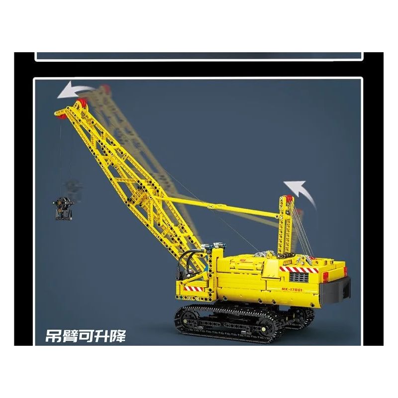 MouldKing 17001 Mould King 17001 REBRICKABLE MOC-25458 25458 MOC25458 non  CẨU TRỤC BÁNH XÍCH bộ đồ chơi xếp lắp ráp ghép mô hình  CRAWLER CRANE RC Kỹ Thuật Công Nghệ Cao Mô Hình Phương Tiện 1205 khối