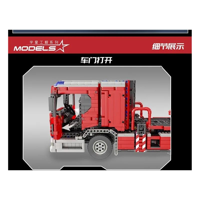 MouldKing 17022 Mould King 17022 REBRICKABLE MOC-60361 60361 MOC60361 non  XE THANG CHỮA CHÁY bộ đồ chơi xếp lắp ráp ghép mô hình  SCANIA L FIRE ENGINE WITH TURNTABLE LADDER FULL RC Kỹ Thuật Công Nghệ Cao Mô Hình Phương Tiện 4886 khối