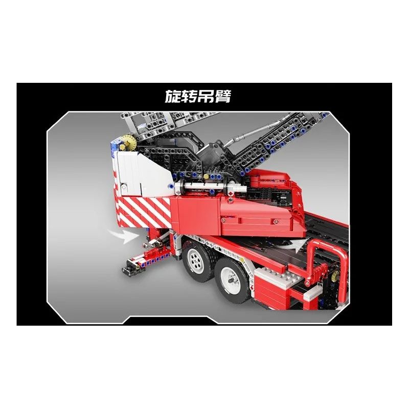 MouldKing 17022 Mould King 17022 REBRICKABLE MOC-60361 60361 MOC60361 non  XE THANG CHỮA CHÁY bộ đồ chơi xếp lắp ráp ghép mô hình  SCANIA L FIRE ENGINE WITH TURNTABLE LADDER FULL RC Kỹ Thuật Công Nghệ Cao Mô Hình Phương Tiện 4886 khối