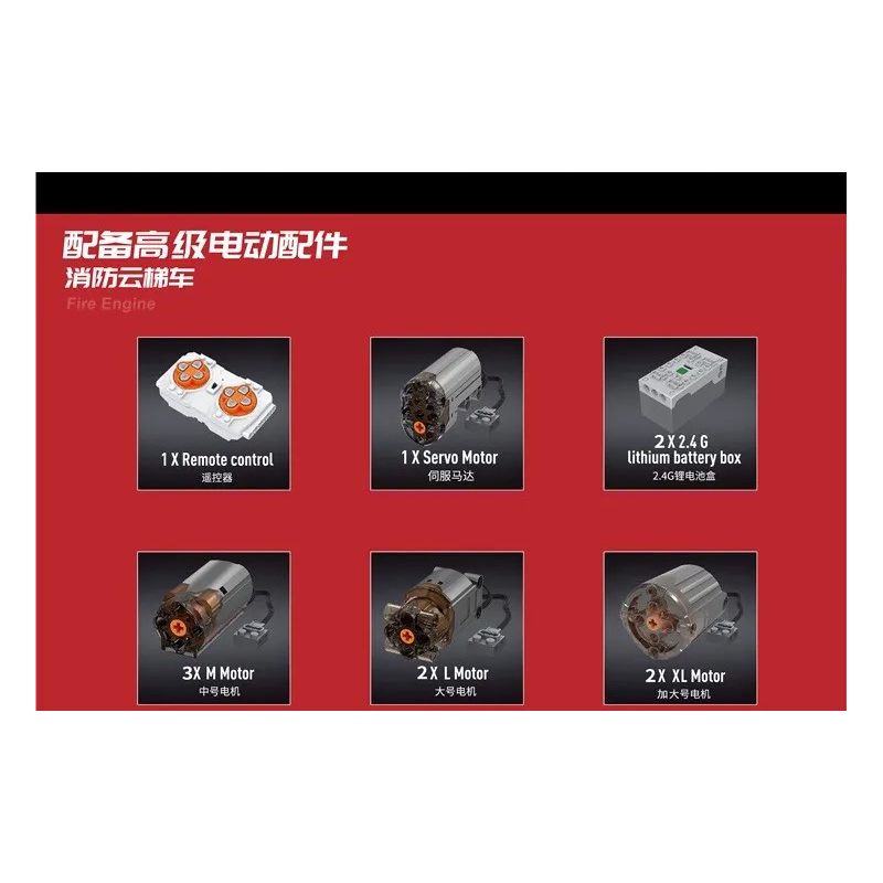 MouldKing 17022 Mould King 17022 REBRICKABLE MOC-60361 60361 MOC60361 non  XE THANG CHỮA CHÁY bộ đồ chơi xếp lắp ráp ghép mô hình  SCANIA L FIRE ENGINE WITH TURNTABLE LADDER FULL RC Kỹ Thuật Công Nghệ Cao Mô Hình Phương Tiện 4886 khối