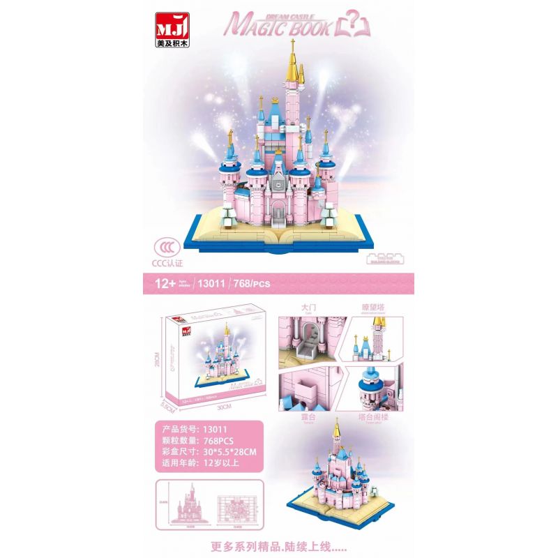 BEAUTY AND 13011 non  CUỐN SÁCH LÂU ĐÀI TƯỞNG TƯỢNG bộ đồ chơi xếp lắp ráp ghép mô hình Girl MAGIC BOOK Con Gái 768 khối