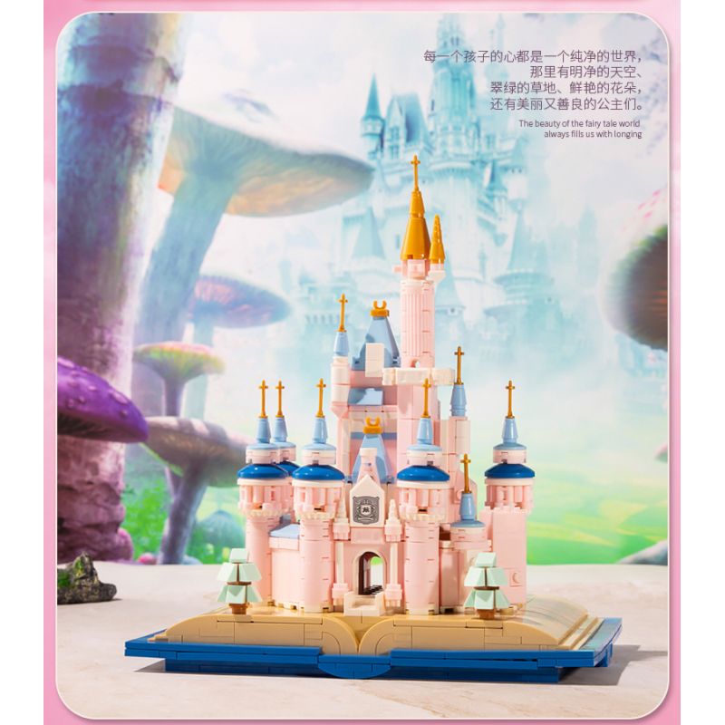 BEAUTY AND 13011 non  CUỐN SÁCH LÂU ĐÀI TƯỞNG TƯỢNG bộ đồ chơi xếp lắp ráp ghép mô hình Girl MAGIC BOOK Con Gái 768 khối