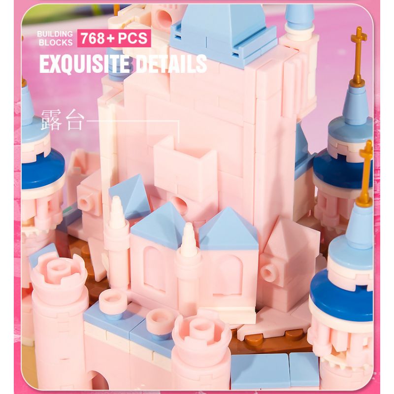 BEAUTY AND 13011 non  CUỐN SÁCH LÂU ĐÀI TƯỞNG TƯỢNG bộ đồ chơi xếp lắp ráp ghép mô hình Girl MAGIC BOOK Con Gái 768 khối