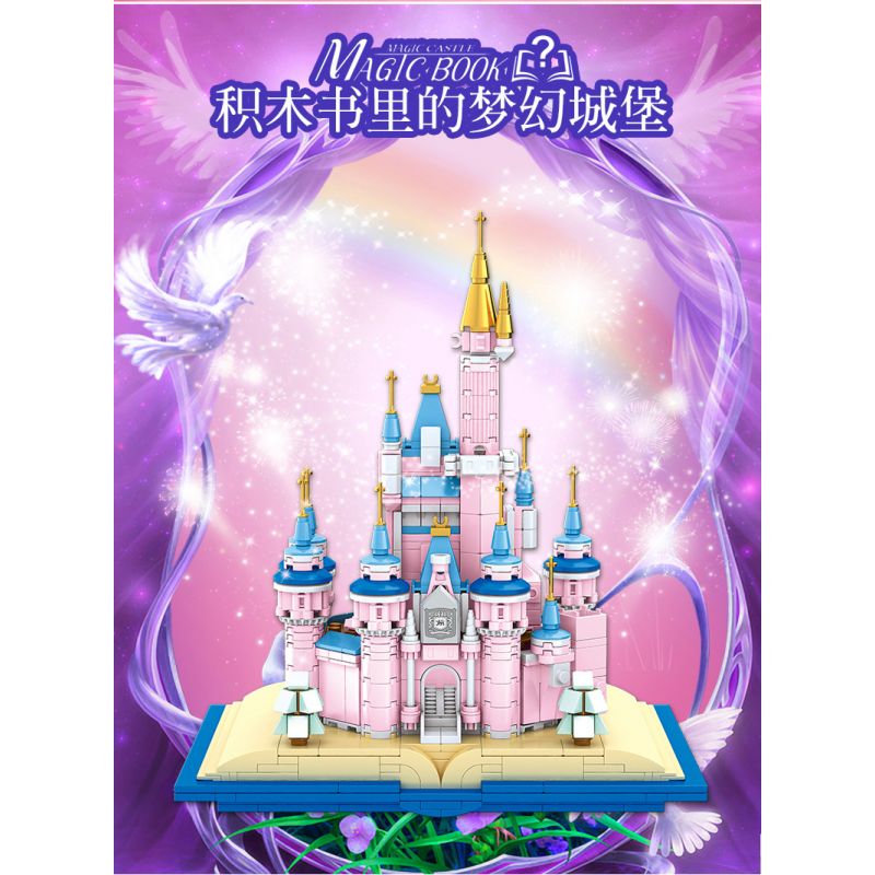 BEAUTY AND 13011 non  CUỐN SÁCH LÂU ĐÀI TƯỞNG TƯỢNG bộ đồ chơi xếp lắp ráp ghép mô hình Girl MAGIC BOOK Con Gái 768 khối