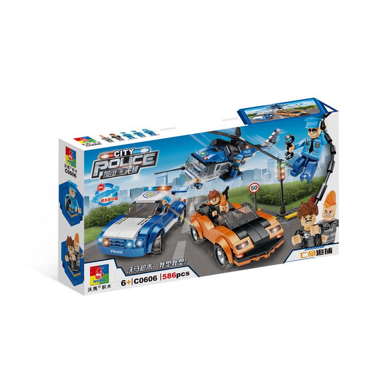 WOMA C0606 0606 non  SĂN LÙNG TUYỆT VỌNG bộ đồ chơi xếp lắp ráp ghép mô hình CITY POLICE 586 khối
