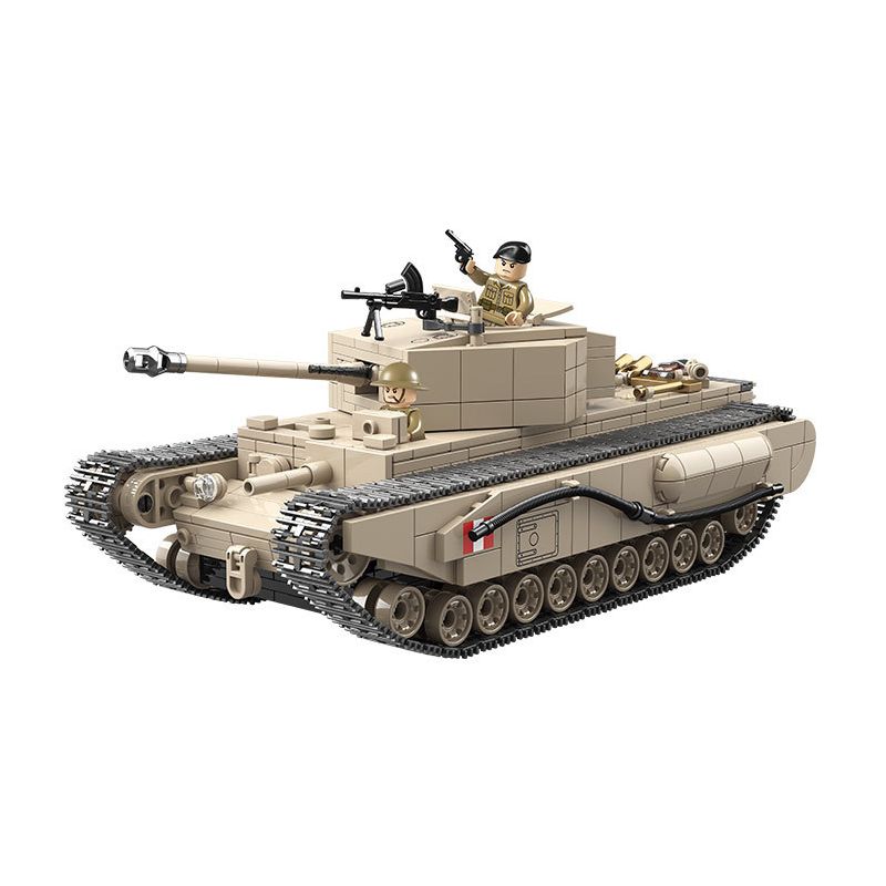 QuanGuan 100238 Quan Guan 100238 non Lego XE TĂNG BỘ BINH CHURCHILL MK.I CỦA ANH bộ đồ chơi xếp lắp ráp ghép mô hình Military Army CHURCHILL INFANTRY TANK MK.I Quân Sự Bộ Đội 1031 khối