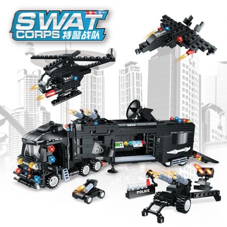 WOMA C0518 0518 non  DEFENDER-ASSAULT COMBAT COMMAND VEHICLE 8 TỔ HỢP bộ đồ chơi xếp lắp ráp ghép mô hình City SWAT CORPS Thành Phố 613 khối