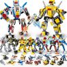 GUDI 8707 non  ĐẠI CHIẾN ROBOT BIẾN HÌNH 8 TRONG 1 bộ đồ chơi xếp lắp ráp ghép mô hình Power Rangers Super Sentai 5 Anh Em Siêu Nhân