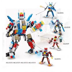 GUDI 8707 Xếp hình kiểu Lego POWER RANGERS SUPER SENTAI Super-war 8 Three-generation đại Chiến Robot Biến Hình 8 Trong 1 