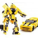 GUDI 8711 non Lego RÔ BỐT BIẾN HÌNH XE TÔ BUMBLEBEE CHEVROLET CAMARO VÀNG bộ đồ chơi xếp lắp ráp ghép mô hình Transformers TRANSFORM SERIES Robot Đại Chiến Người Máy Biến Hình 238 khối