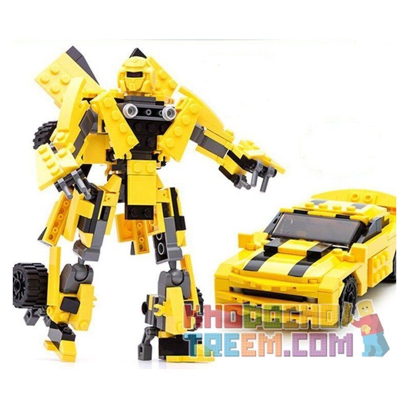 GUDI 8711 Xếp hình kiểu Lego TRANSFORMERS Transform Series Deformation Series Wasp King Kong Rô Bốt Biến Hình Xe ô Tô Bumblebee Chevrolet Camaro Vàng lắp được 2 mẫu 238 khối