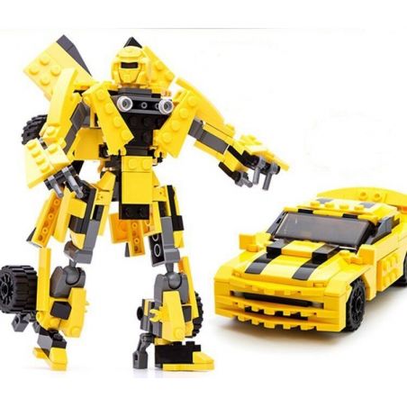 GUDI 8711 non  RÔ BỐT BIẾN HÌNH XE TÔ BUMBLEBEE CHEVROLET CAMARO VÀNG bộ đồ chơi xếp lắp ráp ghép mô hình Transformers TRANSFORM SERIES Robot Đại Chiến Người Máy Biến Hình 238 khối