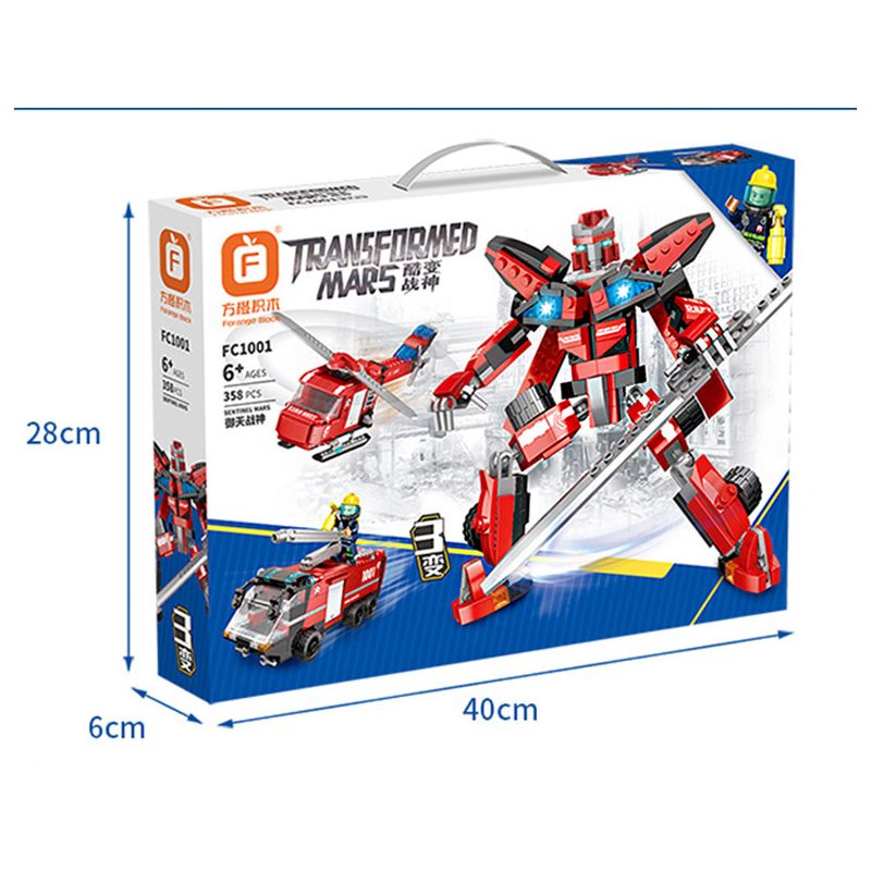 FORANGE FC1001 1001 non  THẦN CHIẾN TRANH bộ đồ chơi xếp lắp ráp ghép mô hình Lung Tung Thuộc Nhiều Thể Loại TRANSFORMED MARS 358 khối