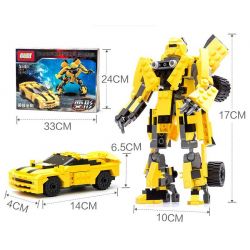 GUDI 8711 Xếp hình kiểu Lego TRANSFORMERS Transform Series Deformation Series Hornet Rô Bốt Biến Hình Xe ô Tô Bumblebee Chevrolet Camaro Vàng lắp được 2 mẫu 238 khối