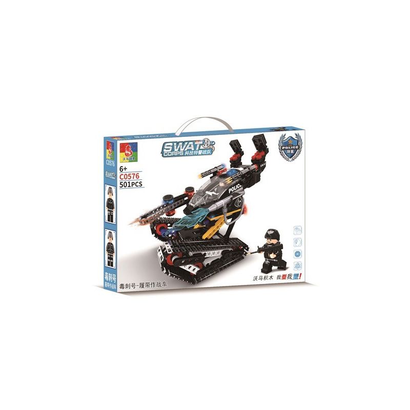 WOMA C0576 0576 non  STINGER - PHƯƠNG TIỆN CHIẾN ĐẤU BÁNH XÍCH bộ đồ chơi xếp lắp ráp ghép mô hình City SWAT CORPS Thành Phố 501 khối