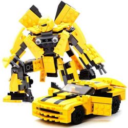 GUDI 8711 Xếp hình kiểu Lego TRANSFORMERS Transform Series Deformation Series Hornet Rô Bốt Biến Hình Xe ô Tô Bumblebee Chevrolet Camaro Vàng lắp được 2 mẫu 238 khối