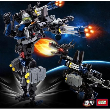 GUDI 8712 non  RÔ BỐT BIẾN HÌNH CHÓ SÓI bộ đồ chơi xếp lắp ráp ghép mô hình Transformers TRANSFORM SERIES Robot Đại Chiến Người Máy Biến Hình 304 khối