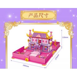 GUDI 9039 non  CUỐN SÁCH NGÔI NHÀ BÚP BÊ NHỎ bộ đồ chơi xếp lắp ráp ghép mô hình Yeloli 277 khối