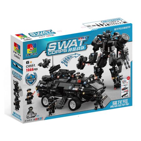 WOMA C0551 0551 non  XE BỌC THÉP LỘI NƯỚC RAPTOR bộ đồ chơi xếp lắp ráp ghép mô hình City SWAT CORPS Thành Phố 1044 khối