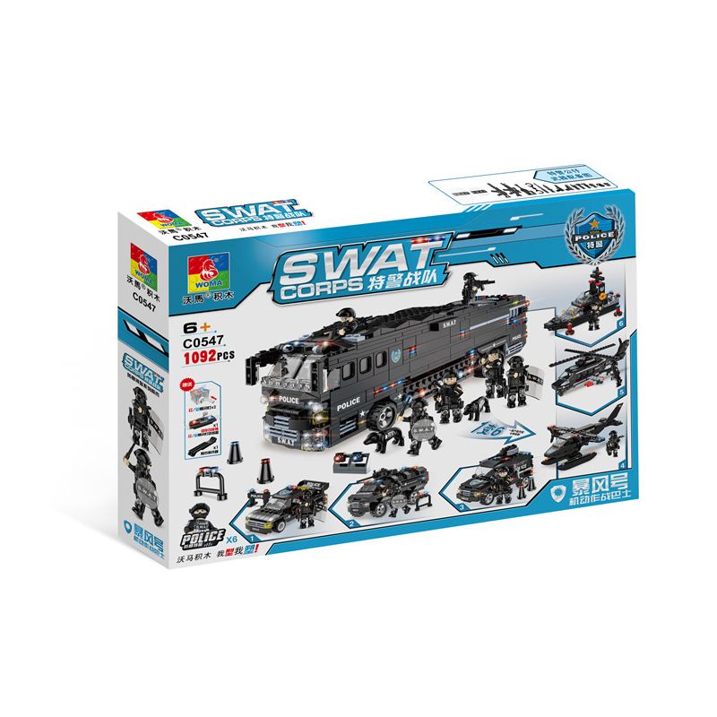 WOMA C0547 0547 non  XE BUÝT CHIẾN ĐẤU DI ĐỘNG TEMPEST bộ đồ chơi xếp lắp ráp ghép mô hình City SWAT CORPS Thành Phố 1092 khối
