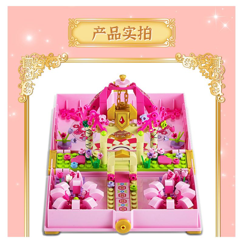 GUDI 9038 non  CUỐN SÁCH CHÙA HOA NHỎ bộ đồ chơi xếp lắp ráp ghép mô hình Yeloli 252 khối