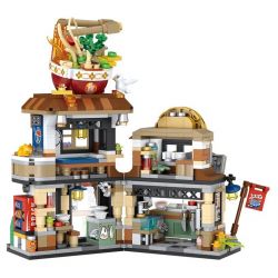 LOZ 1295 non  CHẾ ĐỘ XEM PHỐ GẤP QUÁN BÚN ỐC bộ đồ chơi xếp lắp ráp ghép mô hình Creator Sáng Tạo 870 khối