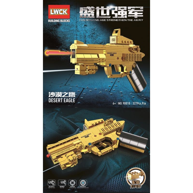 LWCK 90010 non  ĐẠI BÀNG SA MẠC bộ đồ chơi xếp lắp ráp ghép mô hình Flourishing Age Strengthen The Army DESERT EAGLE 327 khối