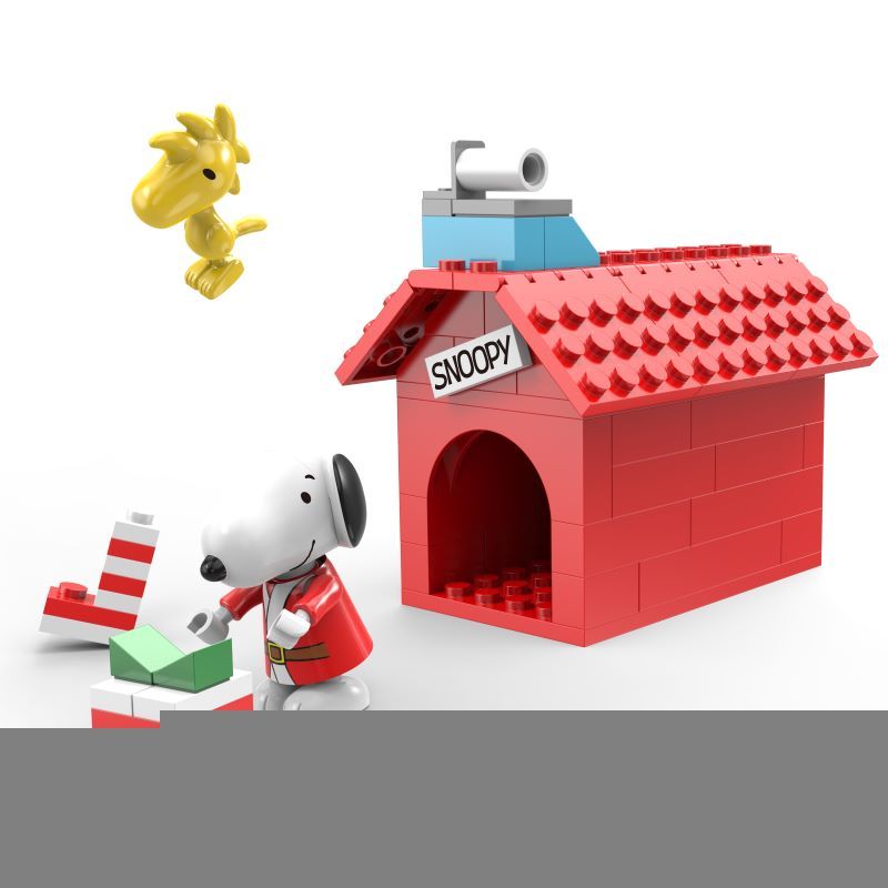 LINOOS LN8071 8071 non Lego CABIN MÀU ĐỎ SNOOPY bộ đồ chơi xếp lắp ráp ghép mô hình Movie & Game SNOOPY DOG HOUSE CHRISTMAS Phim Và Trò Chơi 82 khối