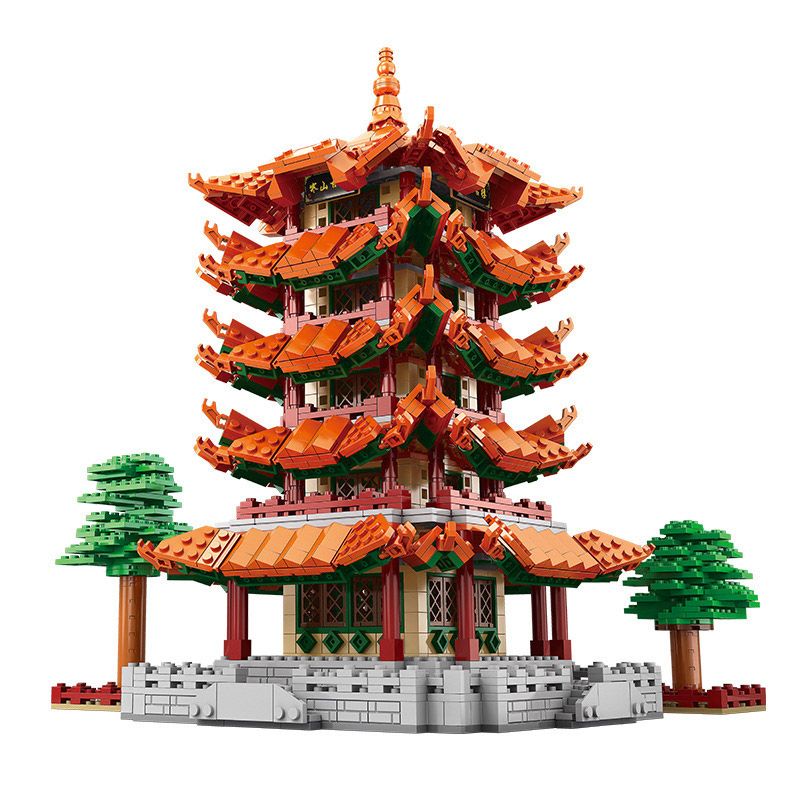 Kazi KY2015 2015 non Lego TÒA NHÀ CỔ HANSHAN (THÁP PUSHAO ĐỀN HANSHAN) bộ đồ chơi xếp lắp ráp ghép mô hình Chinatown Khu Phố Tàu 2198 khối