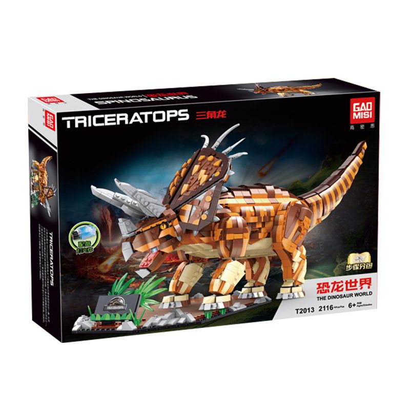 GAOMISI T2013 2013 non  TRICERATOPS. bộ đồ chơi xếp lắp ráp ghép mô hình Jurassic World Thế Giới Khủng Long 2116 khối