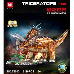 GAOMISI T2013 2013 non  TRICERATOPS. bộ đồ chơi xếp lắp ráp ghép mô hình Jurassic World Thế Giới Khủng Long 2116 khối