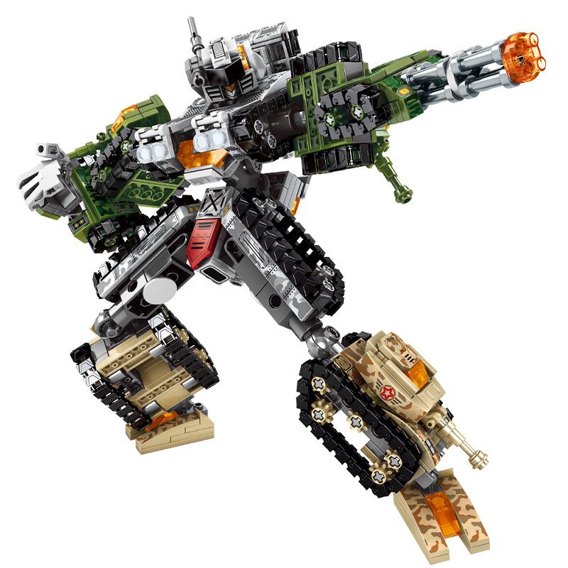 SEMBO 103161 103162 103163 103164 103165 103166 non Lego STEEL MECHA TRANSFORMATION ASSAULTER 6 TỔ HỢP MONITOR LIZARD TANK VIPER ROCK TURTLE SABER-TOOTHED TIGER GRIZZLY BEAR RHINO bộ đồ chơi xếp lắp ráp ghép mô hình Transformers MECHA OF STEEL Robot Đại Chiến Người Máy Biến Hình 894 khối