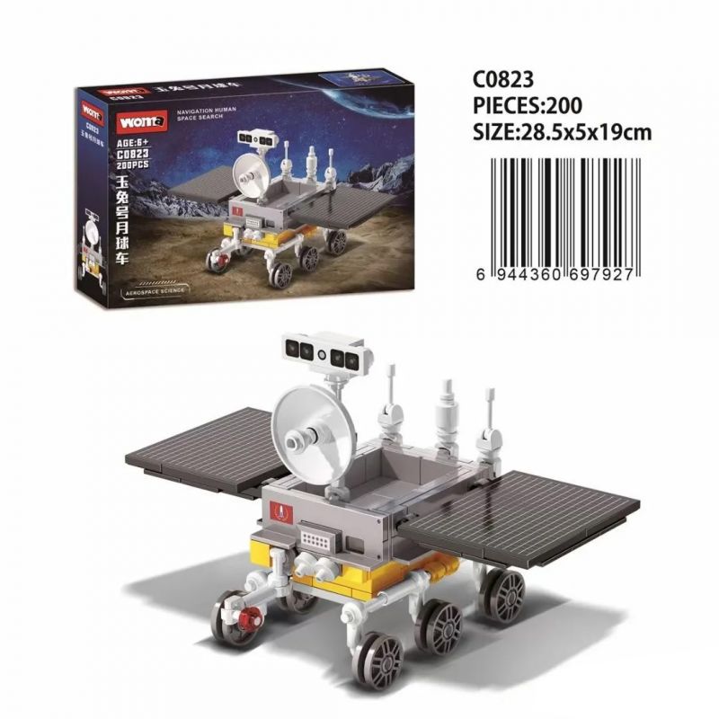 WOMA C0823 0823 non  XE THÁM HIỂM MẶT TRĂNG YUTU bộ đồ chơi xếp lắp ráp ghép mô hình 200 khối