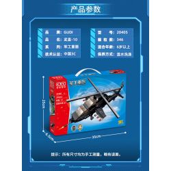 GUDI 20405 non  VŨ KHÍ QUÂN SỰ HẠNG NẶNG TRỰC THĂNG TRANG WZ-10 bộ đồ chơi xếp lắp ráp ghép mô hình Military Army Quân Sự Bộ Đội 346 khối