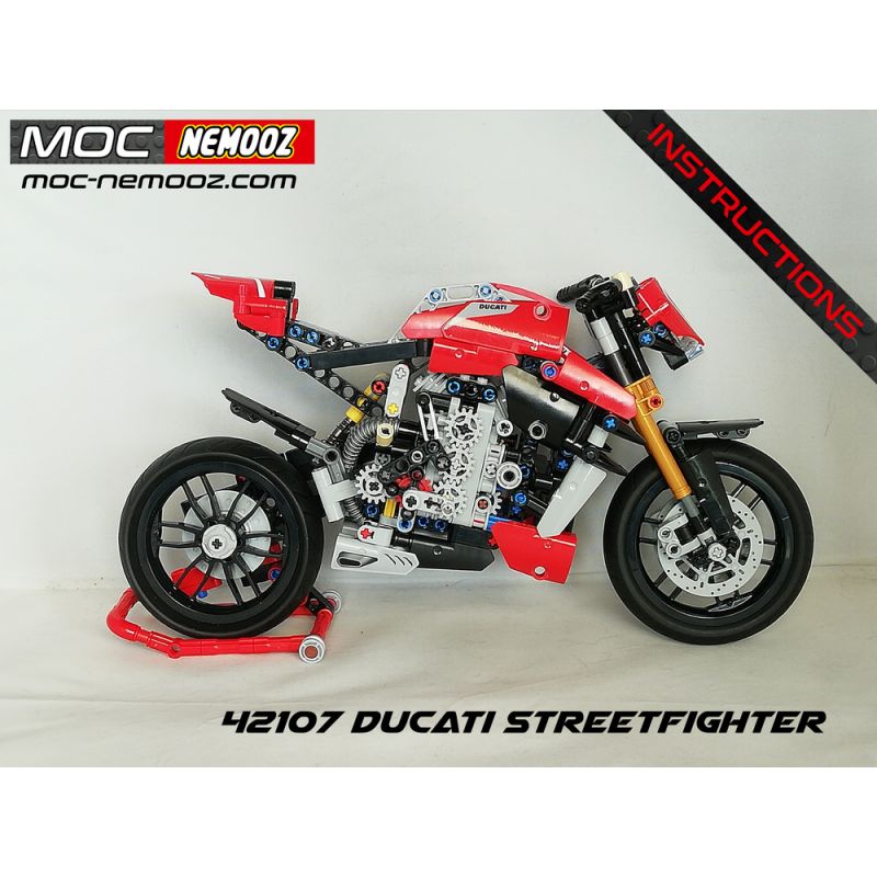 REBRICKABLE MOC-45427 45427 MOC45427 ZHEGAO QL1262 1262 non Lego DUCATI STREETFIGHTER bộ đồ chơi xếp lắp ráp ghép mô hình Technic Kỹ Thuật Công Nghệ Cao Mô Hình Phương Tiện 670 khối