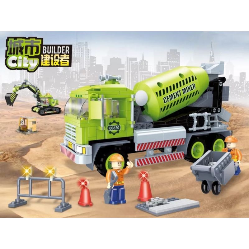 SANY C0620 0620 WOMA C0620 0620 non  XE TRỘN BÊ TÔNG bộ đồ chơi xếp lắp ráp ghép mô hình City CEMENT MIXER Thành Phố 417 khối