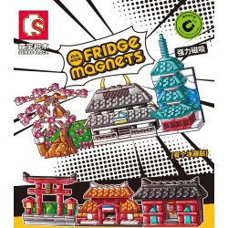 SEMBO 610015 non  CHÙA TODAIJI bộ đồ chơi xếp lắp ráp ghép mô hình Fridge Refrigerator Magnets FRIDGE MAGNETS Nam Châm Dính Tủ Lạnh 66 khối