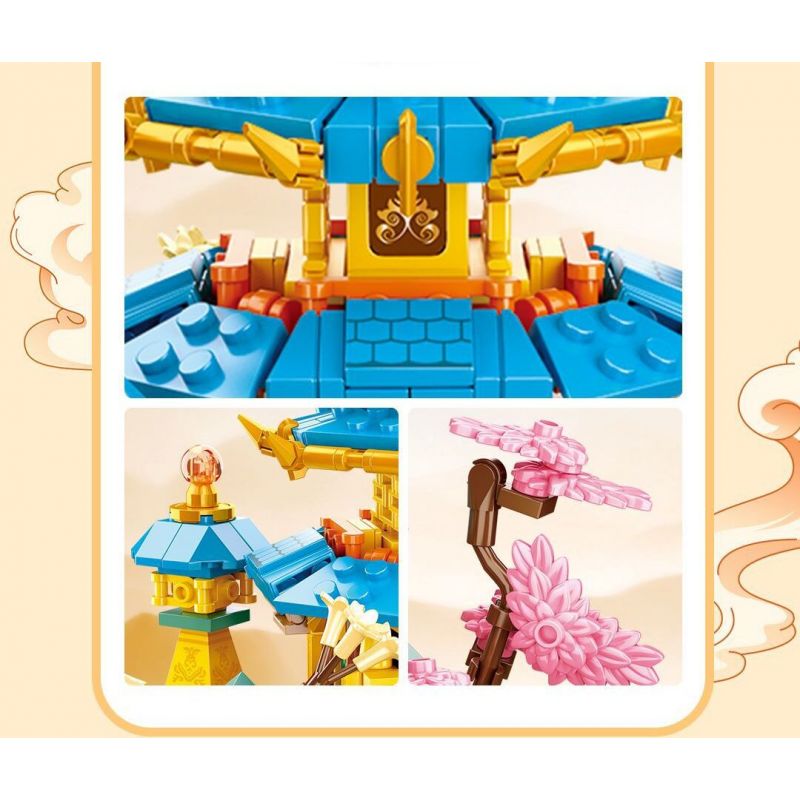 SLUBAN M38-B1006 B1006 1006 M38B1006 38-B1006 non  TÒA NHÀ THIÊNG LIÊNG CỦA IMMORTAL PAVILION YAOTAI bộ đồ chơi xếp lắp ráp ghép mô hình Fairy Swordplay Tiên Kiếm Hiệp 500 khối