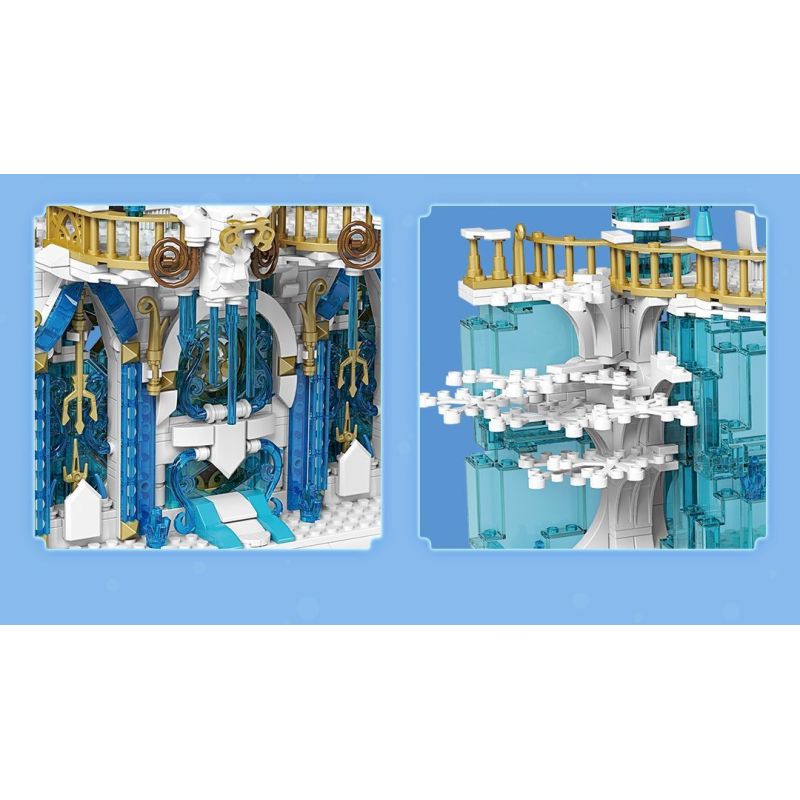 MouldKing 11010 Mould King 11010 non  PHÒNG KHÁCH ICE CRYSTAL bộ đồ chơi xếp lắp ráp ghép mô hình ICE BALLROOM 1208 khối