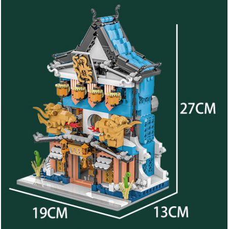 KAIYU K86115 86115 non  CỬA HÀNG ĐỒ CỔ SHENLONG bộ đồ chơi xếp lắp ráp ghép mô hình 1041 khối