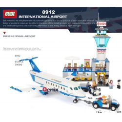 GUDI 8912 Xếp hình kiểu Lego CITY International Airport Sân Bay Với Máy Bay Chở Khách Cỡ Vừa 652 khối