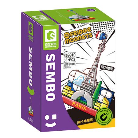 SEMBO 610010 non  THÁP EIFFEL bộ đồ chơi xếp lắp ráp ghép mô hình Fridge Refrigerator Magnets FRIDGE MAGNETS Nam Châm Dính Tủ Lạnh 58 khối